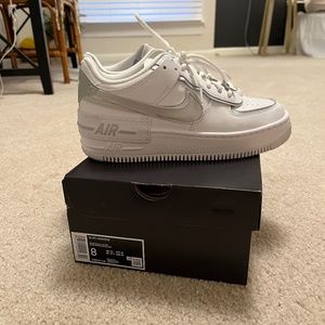 Nike White and silver Af1’s